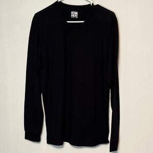 32 Degrees Mens Heat Black Long Sleeve Active Wear Shirt Size Medium.
